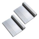 Kit 2 Espatula Cortador De Massas Raspador Confeiteiro Inox