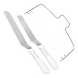 Kit 2 Espátulas Confeiteiro Angular E Nivelador Bolos Tortas