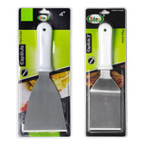 Kit 2 Espatulas Inox Reta E Curva P Lanches Chapa Cozinha