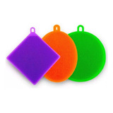 Kit 2 Esponjas Silicone Multiuso Antibacteriana Bucha 11cm