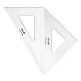 Kit 2 Esquadro Trident Acrílico Sem Escala 32cm 30 45 60 90