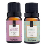 Kit 2 Essências Aromatizador Elétrico 10ml Via Aroma Fragrância Lavanda Francesa E Bamboo