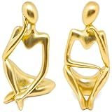 Kit 2 Estátua Decorativa Figura Pensador Enfeite Mesa Sala Escultura Moderna Minimalista Casa Escritório Decoração 01 Dourado D 01 Dourado E 