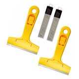 Kit 2 Estilete Raspador Profissional Multiuso Vidros Adesivo
