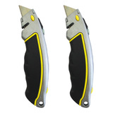 Kit 2 Estiletes Metal Emborrachado Trapezoidal C 10 Lâminas