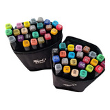 Kit 2 Estojos Canetas Touch 24 Cores Conjunto Marcadores