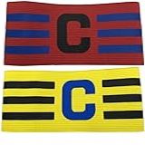 Kit 2 Faixas Braçadeiras De Capitão Elásticas De Futebol Cores Amarela E Bordo