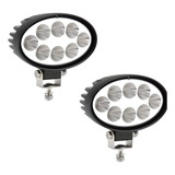 Kit 2 Farol De Milha 8 Led 24w 12v 24v Oval Caminhão Trator