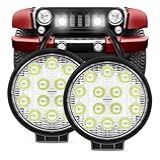 Kit 2 Farol De Milha Redondo 14 Leds 42w Automotivo Ultra Led 10 30V Veiculo Moto Carro Caminhão Pickup Off Road Não é Modelo Slim