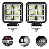 Kit 2 Farol Led Quadrado Milha 144w 12v 24v Extra Forte