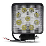 Kit 2 Farol Led Quadrado Milha 27w 9 Leds Carro Jeep 6500k