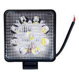 Kit 2 Farol Milha 27w Quadrado 9 Leds Branco Jeep Troller
