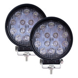 Kit 2 Farol Milha Auxiliar 14 Led Bola Agrícola Off Road 48w