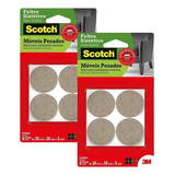 Kit 2 Feltro Adesivo Quadrado Redondo Móvel Pesado 3m Scotch