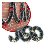 Kit 2 Festao Verde De Natal Grosso 2 Metros Neve Decoração