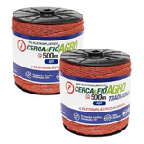 Kit 2 Fio Eletroplástico Cerca Elétr agro 15x6 500m igecast