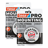 Kit 2 Fita Dupla Face Extra Forte 1 5m Adere Até 100kg Tesa