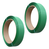 Kit 2 Fita Pet Arquear 16mm Poliester Verde Oferta Grátis