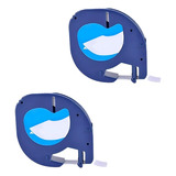 Kit 2 Fitas Compatíveis 91201 Para Rotuladora Dymo Letratag Cor Branco