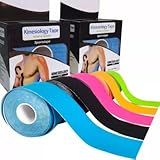 Kit 2 Fitas Tape Bandagem Elástica Adesiva Para Fisioterapia Lesão Muscular Rolo 5cm X 5m Funcional Treino Recuperação Muscular  Evita Lesões   Cores Sortidas