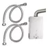 Kit 2 Flexível Mangueira Aquecedor Gás Agua Quente Fria 60cm