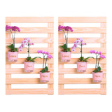 Kit 2 Floreira Treliça Madeira 50x30 Jardim Vertical Horta
