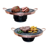 Kit 2 Fondue Pedra Sabão 27 Cm Curado Chapas Fogareiros