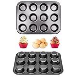 Kit 2 Forma Assadeira Cupcake 12 Cavidades Antiaderente Pão De Queijo Petit Gateau Muffin Premium Jrdecora