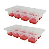 Kit 2 Forma De Gelo Silicone Cubo Grande 8 Cubos Flexível E Resistente Premium