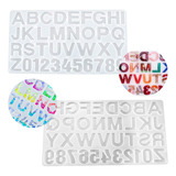 Kit 2 Forma Molde Silicone Resina Letras Numeros Alfabetos