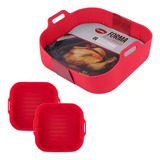 Kit 2 Forma Silicone Para Airfryer Cesta Fritadeira Eletrica