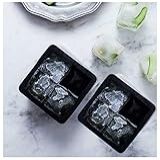 Kit 2 Formas Gelo Em Cubo Grande 4 Cavidades Drinks Whisky Bebidas C Tampa