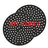 Kit 2 Forros De Silicone PRETO Para Fritadeira Airfryer 22 5 Cm Redondo Reutilizável Antiaderente Limpeza Facil Resistente
