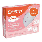 Kit 2 Fralda Pano Menina Estampada 100 Algodão Caixa Com 5