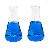 Kit 2 Frasco Erlenmeyer 125ml Boca Estreita Vidro Boro Jarra