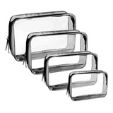 Kit 2 Frasqueiras 2 Estojos Em Pvc Cristal Transparentes