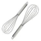 Kit 2 Fue Batedor De Ovos Clara Massa Manual Inox 26cm
