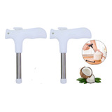 Kit 2 Fura Cocos Furador Em Metal Abridor De Coco Perfurador