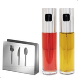 Kit 2 Galheteiro Spray Inox Porta Papel Guardanapo Inox