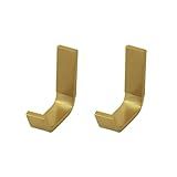 Kit 2 Gancho Suporte Cabide Ventosa Banheiro Parede Metal Quadrado Cor Dourado