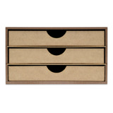 Kit 2 Gaveteiro Organizador 3 Gavetas Mdf Porta Papel Mesa