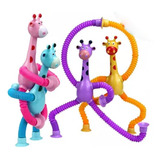 Kit 2 Girafas Pop It Tubo Led Estica E Gruda Melman Magic