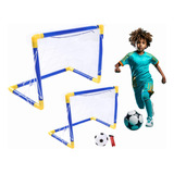 Kit 2 Golzinhos Trave De Futebol Infantil Com Rede 2 Bolas