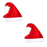 Kit 2 Gorro Natal Touca De Papai Noel Veludo Adulto Infantil