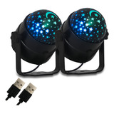 Kit 2 Grasep Canhão De Led Rgb Globo Iluminacao Palco Festa Dj 3w