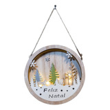 Kit 2 Guirlandas Feliz Natalina Led Madeira Anel Encantado