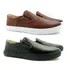 Kit 2 Iate Masculino Slip On Couro Legítimo Sapatênis Macio