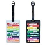 Kit 2 Identificador De Mala De Viagem Tag De Bagagem Férias Avião Etiqueta De Silicone Premium DEST BRANCA PRETA TAG 