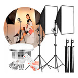 Kit 2 Iluminação Led Profissional Studio Light Softbox tripé