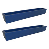 Kit 2 Jardineiras De Plantas Azul 80x15 Floreira Polietileno